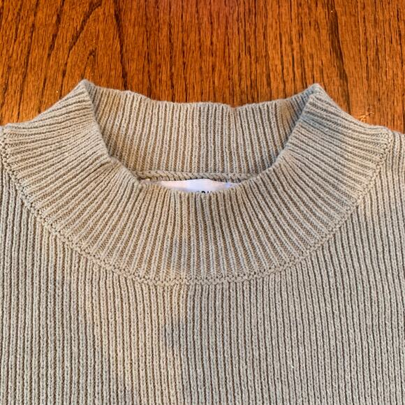 Legoe Heritage Cotton Blend Crewneck Side Slit Sweater | Gray | 0 - US 4/SMALL - Picture 7 of 10